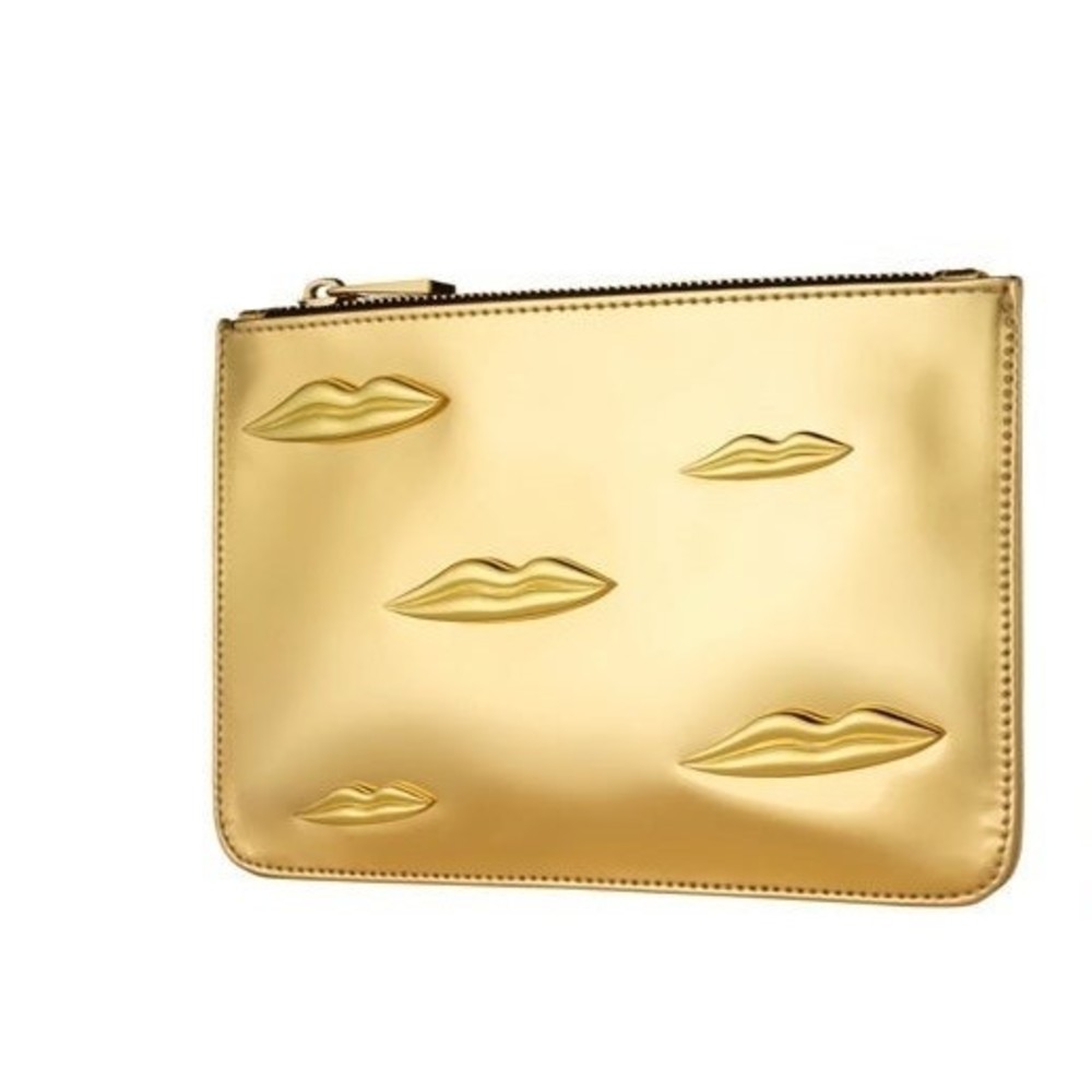 Nars gold make up zipper cosmetic bag
